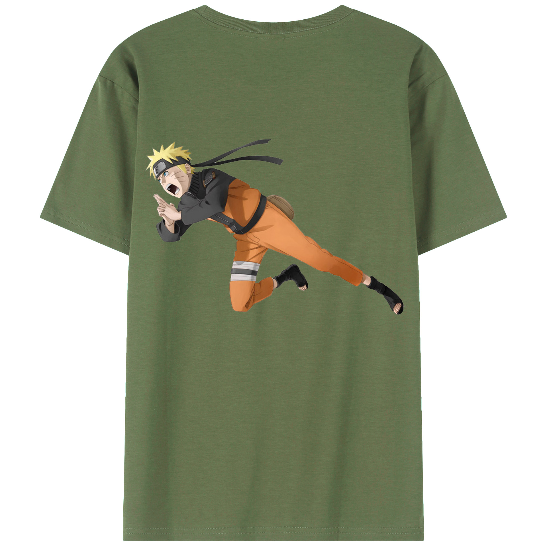 （画像用） NARUTO -ナルト- うずまき ナルト Uzumaki Naruto 綿100％ メンズ半袖Tシャツ（バックプリント） 通気性